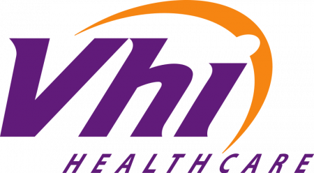 Purple and orange logo of VHI healthcare