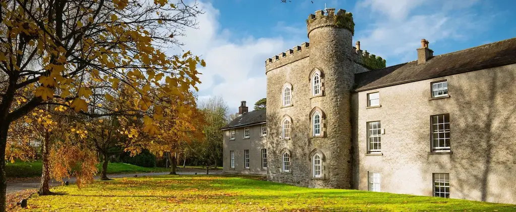 Outdoor photo of Smarmore Castle on a sunny autumn day